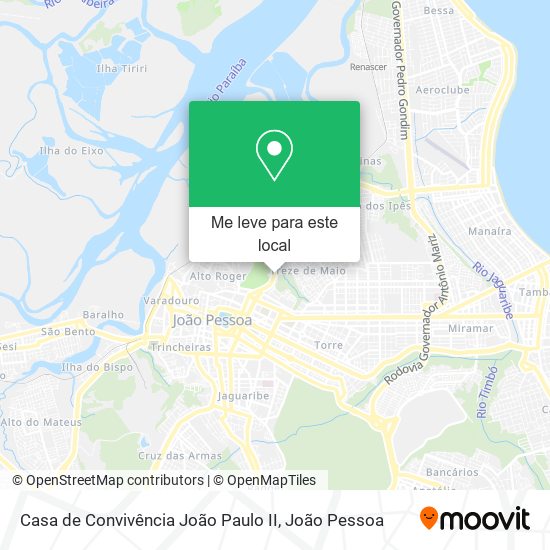 Casa de Convivência João Paulo II mapa