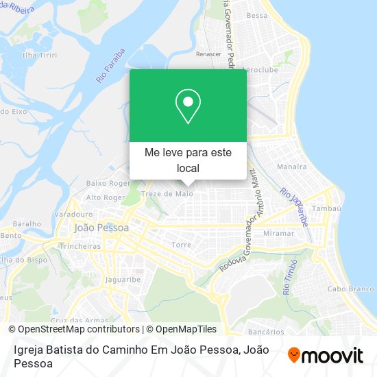 Igreja Batista do Caminho Em João Pessoa mapa