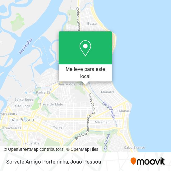 Sorvete Amigo Porteirinha mapa