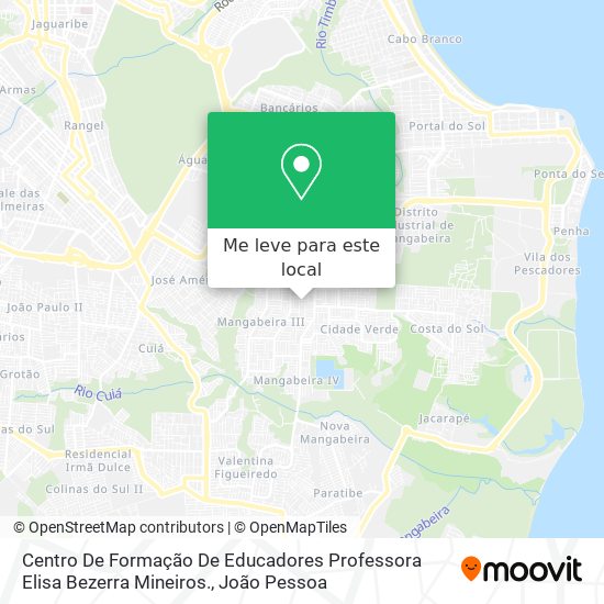 Centro De Formação De Educadores Professora Elisa Bezerra Mineiros. mapa