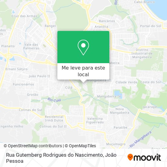 Rua Gutemberg Rodrigues do Nascimento mapa