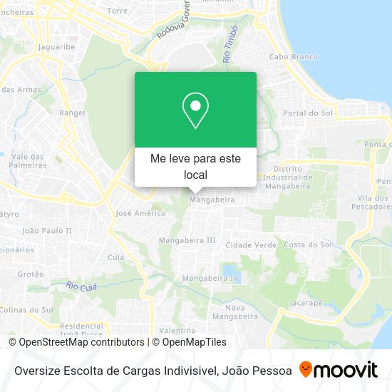 Oversize Escolta de Cargas Indivisivel mapa
