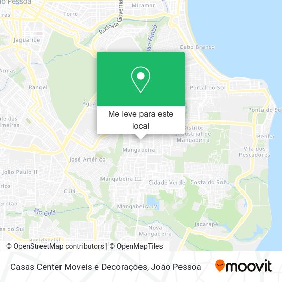 Casas Center Moveis e Decorações mapa