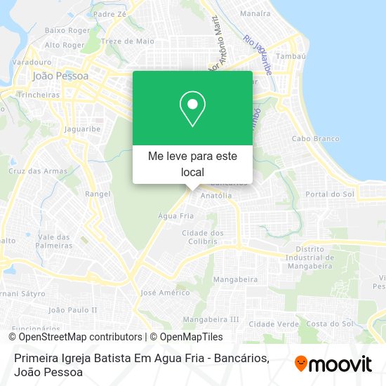 Primeira Igreja Batista Em Agua Fria - Bancários mapa