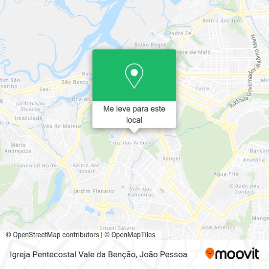 Igreja Pentecostal Vale da Benção mapa