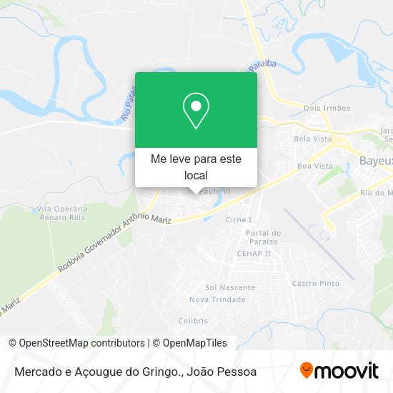 Mercado e Açougue do Gringo. mapa