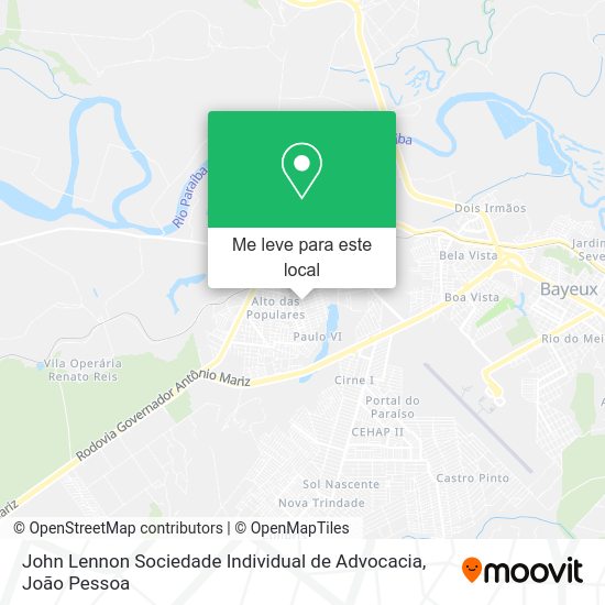 John Lennon Sociedade Individual de Advocacia mapa