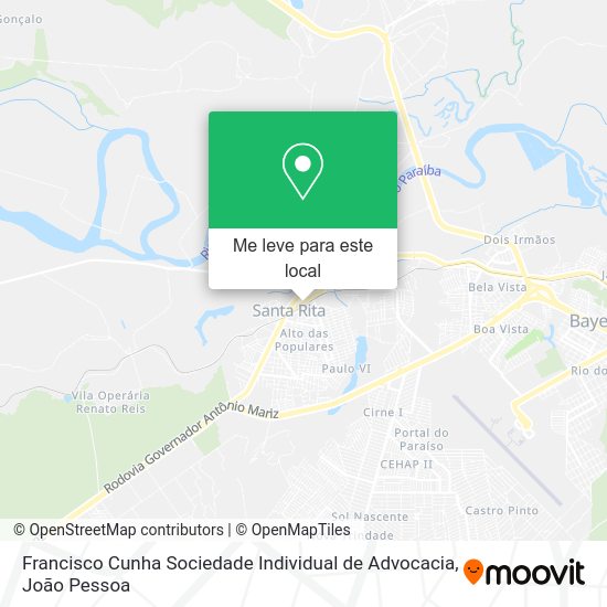 Francisco Cunha Sociedade Individual de Advocacia mapa