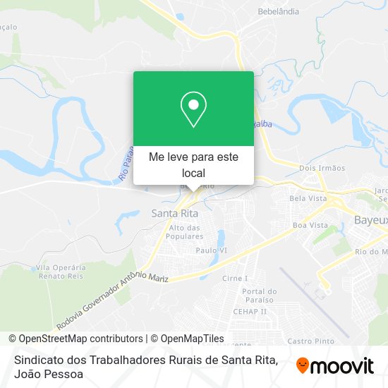 Sindicato dos Trabalhadores Rurais de Santa Rita mapa