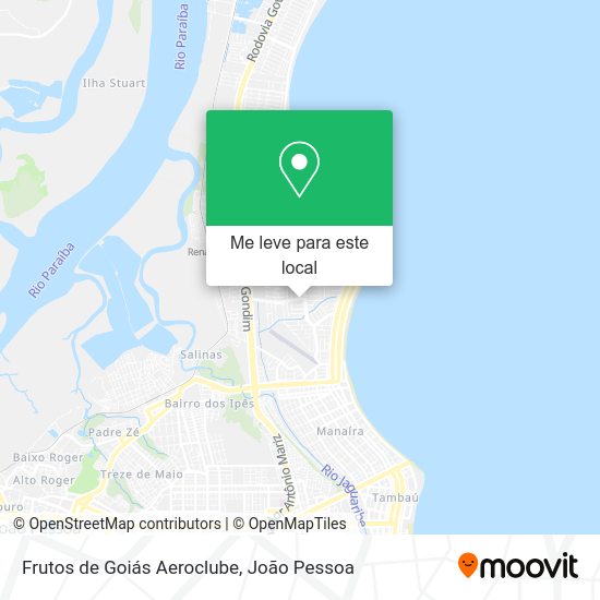 Frutos de Goiás Aeroclube mapa