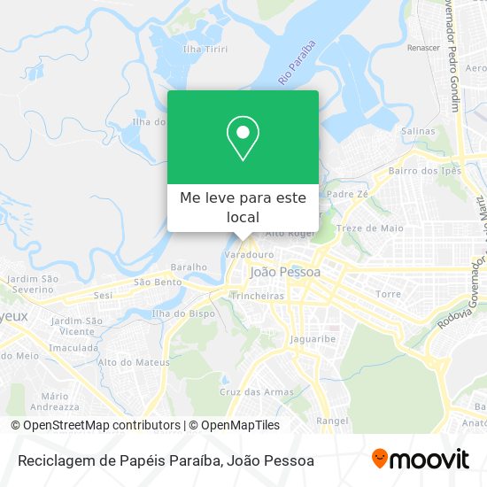 Reciclagem de Papéis Paraíba mapa