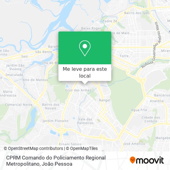 CPRM Comando do Policiamento Regional Metropolitano mapa
