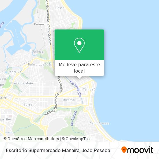 Escritório Supermercado Manaíra mapa