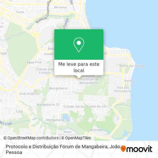 Protocolo e Distribuição Fórum de Mangabeira mapa