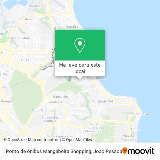 Ponto de ônibus Mangabeira Shopping mapa