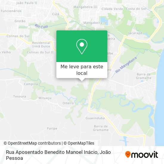 Rua Aposentado Benedito Manoel Inácio mapa