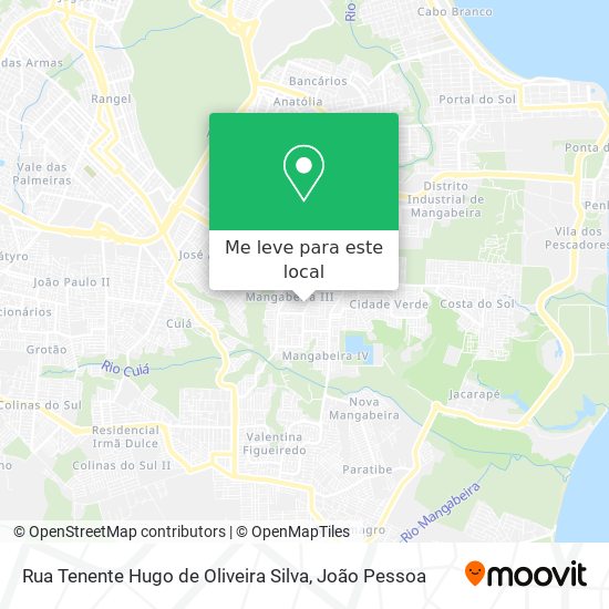 Rua Tenente Hugo de Oliveira Silva mapa