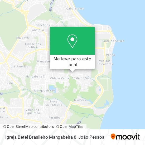 Igreja Betel Brasileiro Mangabeira 8 mapa