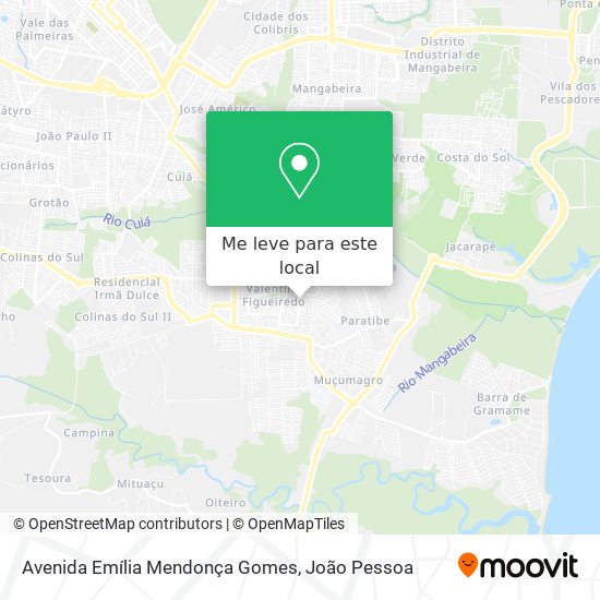 Avenida Emília Mendonça Gomes mapa