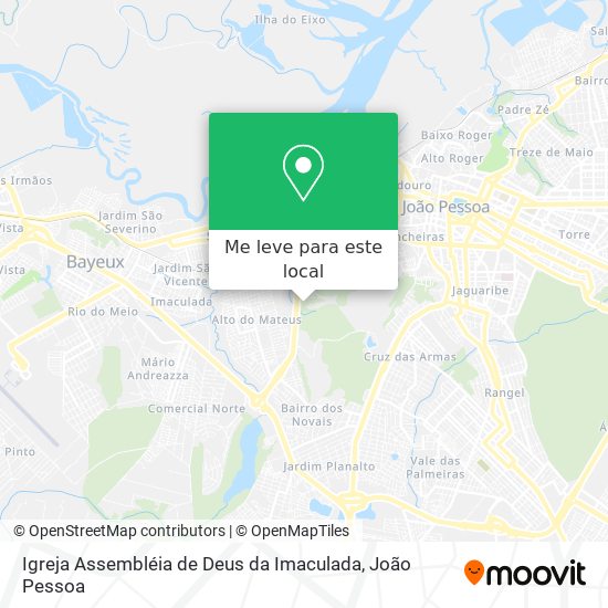 Igreja Assembléia de Deus da Imaculada mapa
