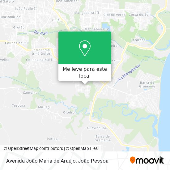 Avenida João Maria de Araújo mapa