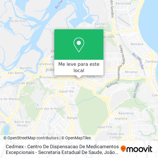 Cedmex - Centro De Dispensacao De Medicamentos Excepcionais - Secretaria Estadual De Saude mapa