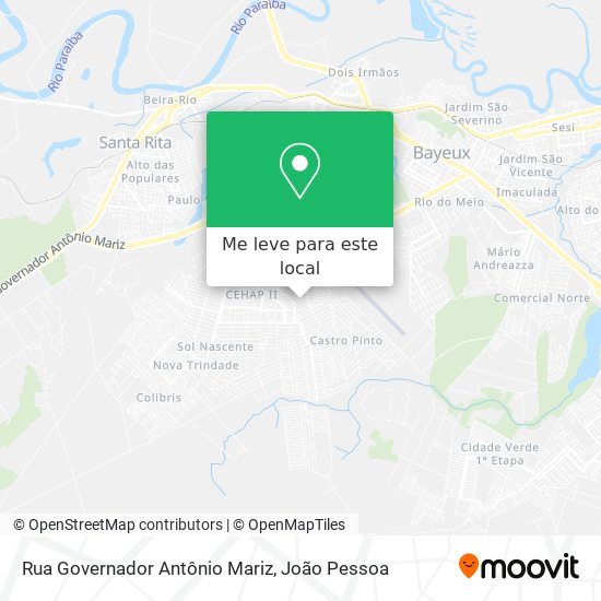 Rua Governador Antônio Mariz mapa