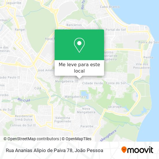 Rua Ananias Alípio de Paiva 78 mapa