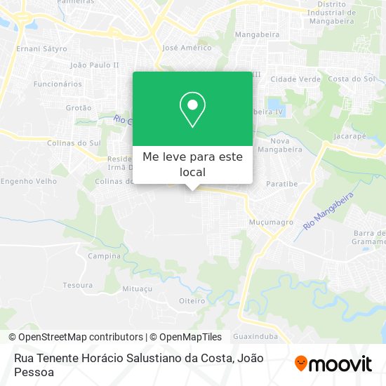 Rua Tenente Horácio Salustiano da Costa mapa