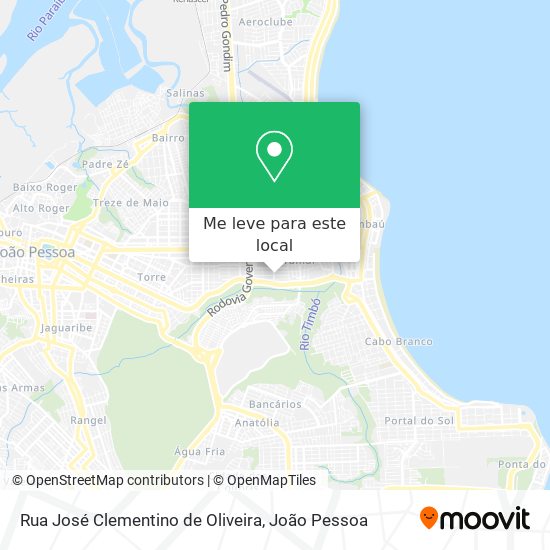 Rua José Clementino de Oliveira mapa