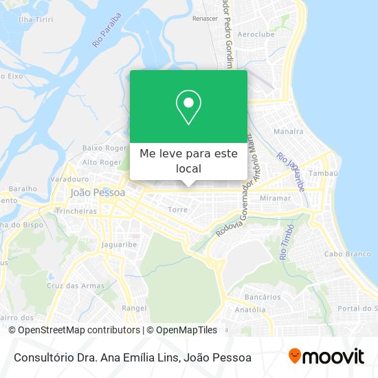 Consultório Dra. Ana Emília Lins mapa
