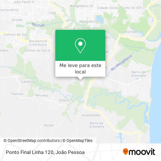 Ponto Final Linha 120 mapa