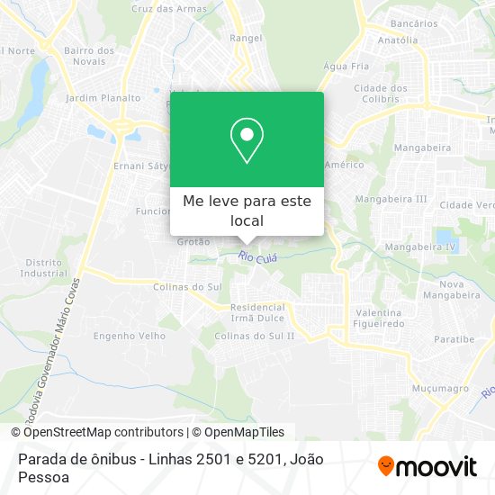 Parada de ônibus - Linhas 2501 e 5201 mapa