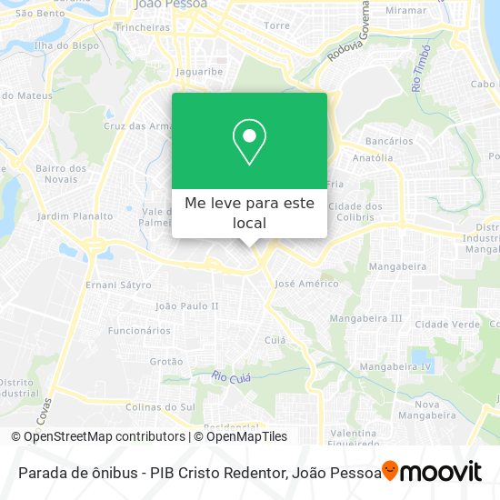 Parada de ônibus - PIB Cristo Redentor mapa