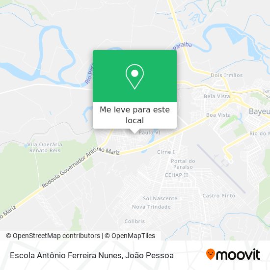 Escola Antônio Ferreira Nunes mapa