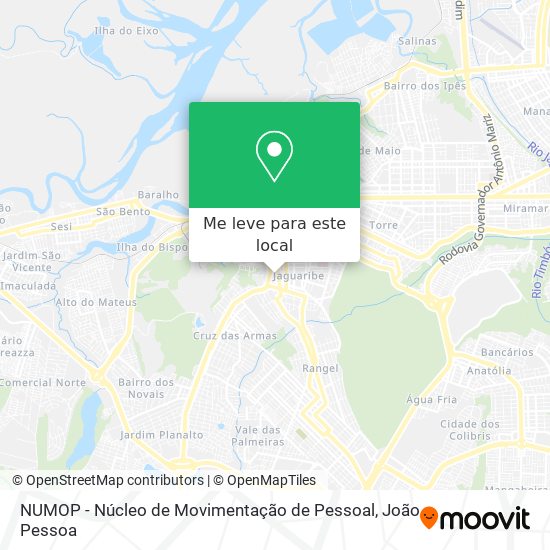NUMOP - Núcleo de Movimentação de Pessoal mapa