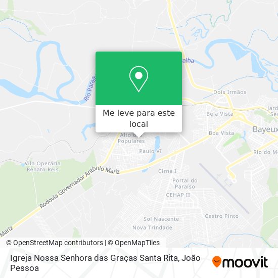 Igreja Nossa Senhora das Graças Santa Rita mapa