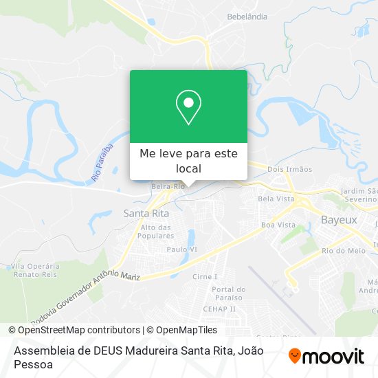 Assembleia de DEUS Madureira Santa Rita mapa