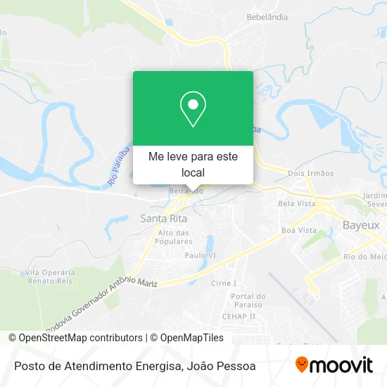 Posto de Atendimento Energisa mapa