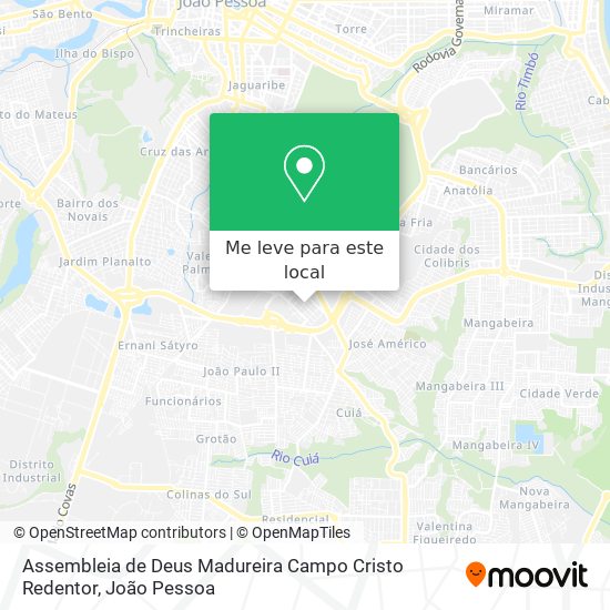 Assembleia de Deus Madureira Campo Cristo Redentor mapa