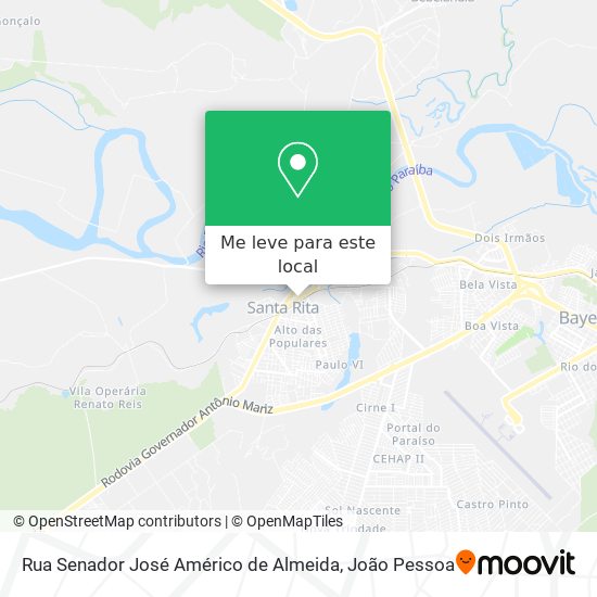 Rua Senador José Américo de Almeida mapa