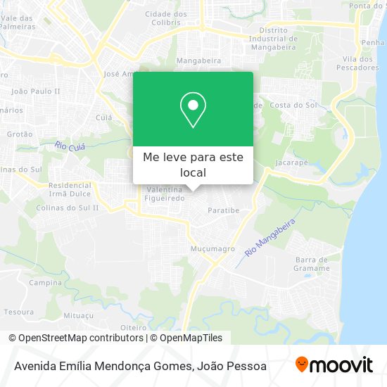 Avenida Emília Mendonça Gomes mapa