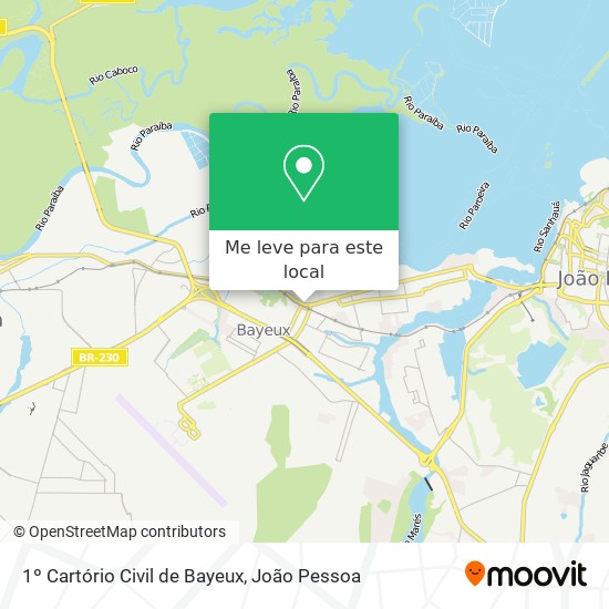 1º Cartório Civil de Bayeux mapa