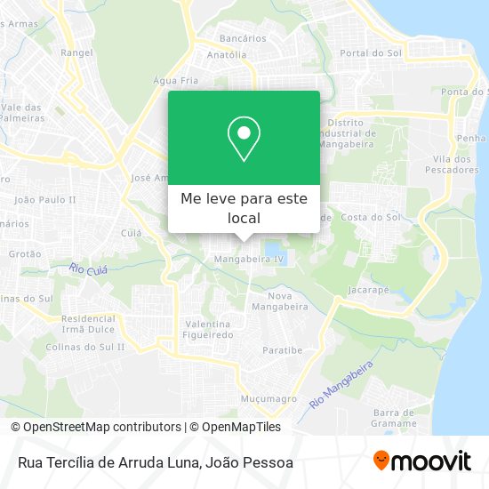 Rua Tercília de Arruda Luna mapa