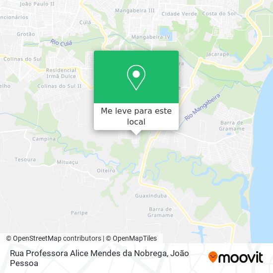 Rua Professora Alice Mendes da Nobrega mapa