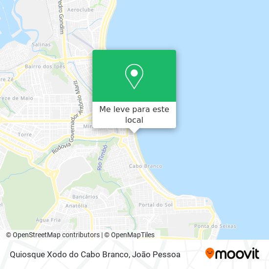 Quiosque Xodo do Cabo Branco mapa