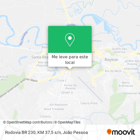 Rodovia BR 230, KM 37,5 s/n mapa