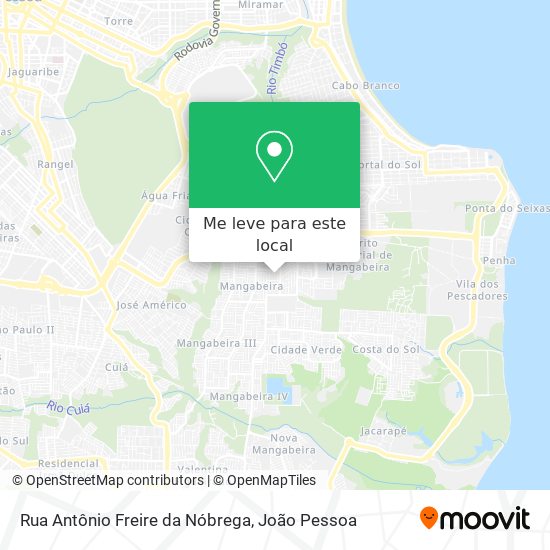 Rua Antônio Freire da Nóbrega mapa