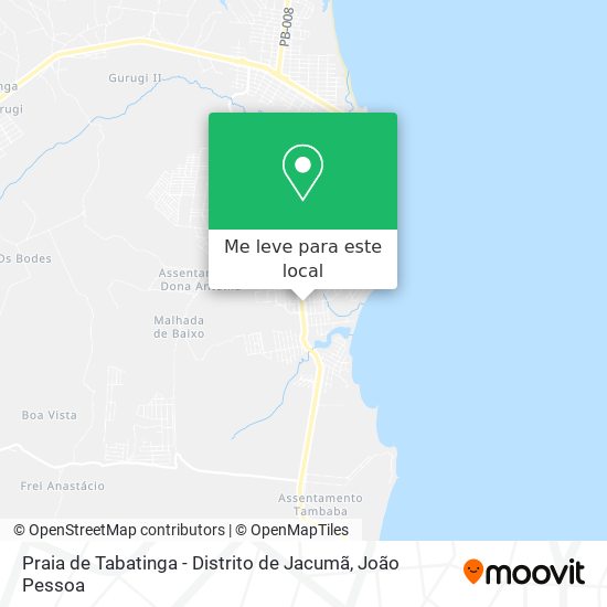 Praia de Tabatinga - Distrito de Jacumã mapa