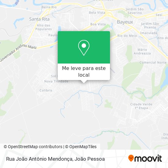 Rua João Antônio Mendonça mapa